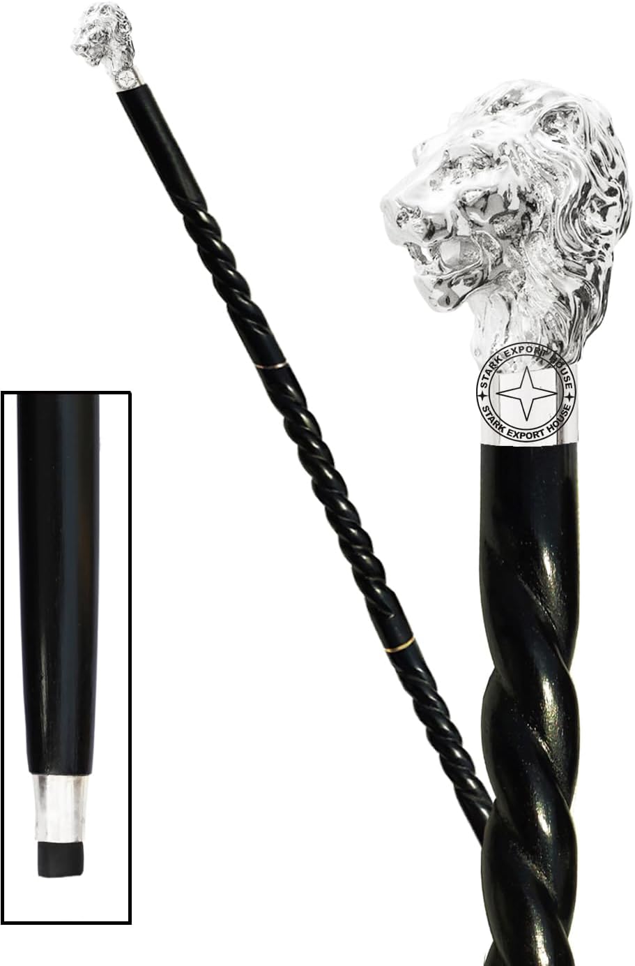 Bastón náutico de plata de níquel para hombres y mujeres, bastones y madera con mango de 37 pulgadas, palo de palisandro de madera natural, mejor