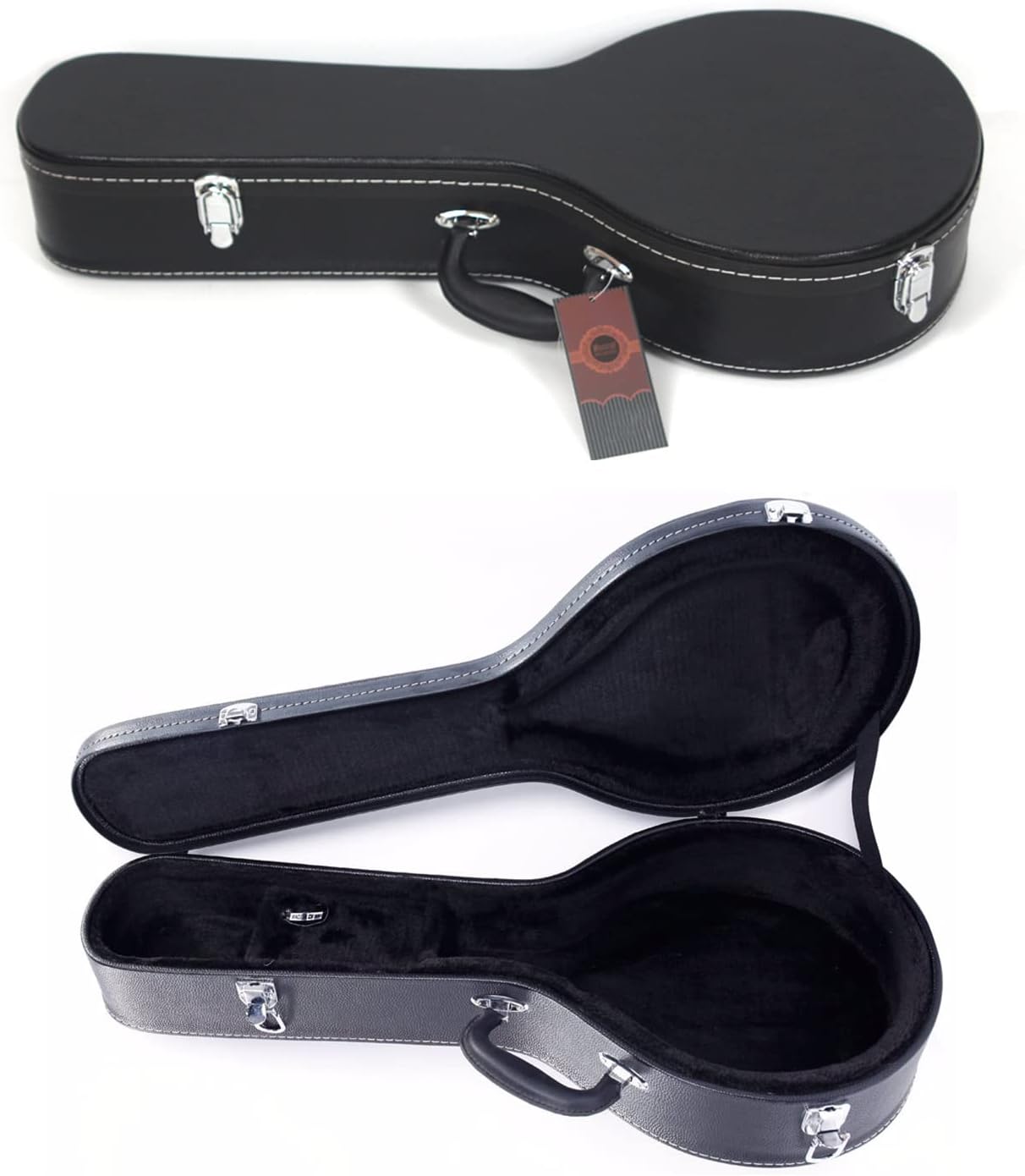 Ktaxon A-Style – Estuche rígido para mandolina, funda de piel rígida de lujo, funda protectora de madera con interior de felpa