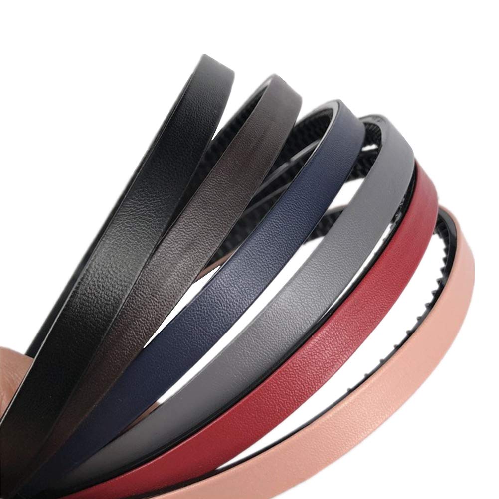 Diadema de cuero delgada con lazos para el cabello, cierre de lazo para el cabello, bandas para el cabello con purpurina para mujeres y niñas