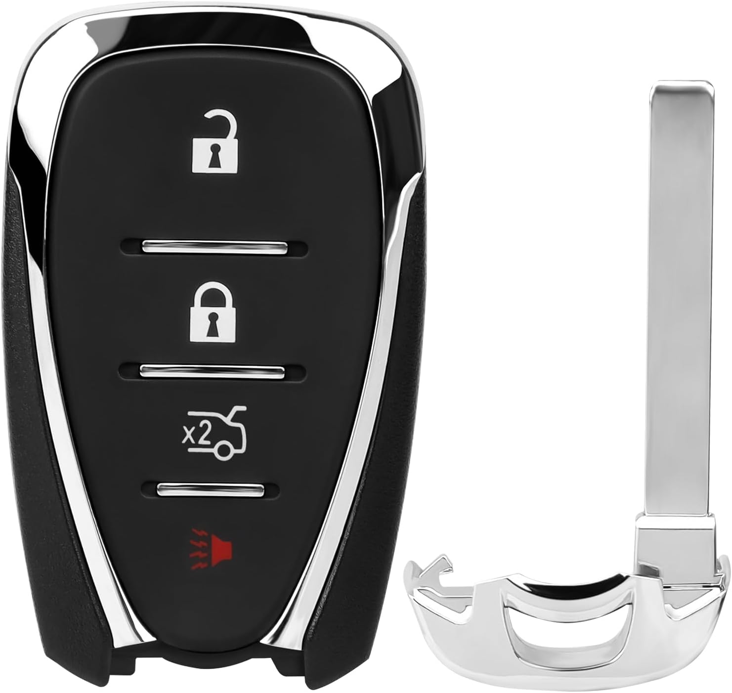 Llavero de repuesto HYQ4EA compatible con Malibu Cruze Camaro 2016 2017 2018 2019 2020 2021, 433 Mhz 4 botones inteligente sin llave control remoto,
