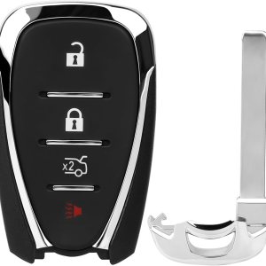 Llavero de repuesto HYQ4EA compatible con Malibu Cruze Camaro 2016 2017 2018 2019 2020 2021, 433 Mhz 4 botones inteligente sin llave control remoto, Llavero de repuesto HYQ4EA compatible con Malibu Cruze Camaro 2016 2017 2018 2019 2020 2021, 433 Mhz 4 botones inteligente sin llave control remoto,