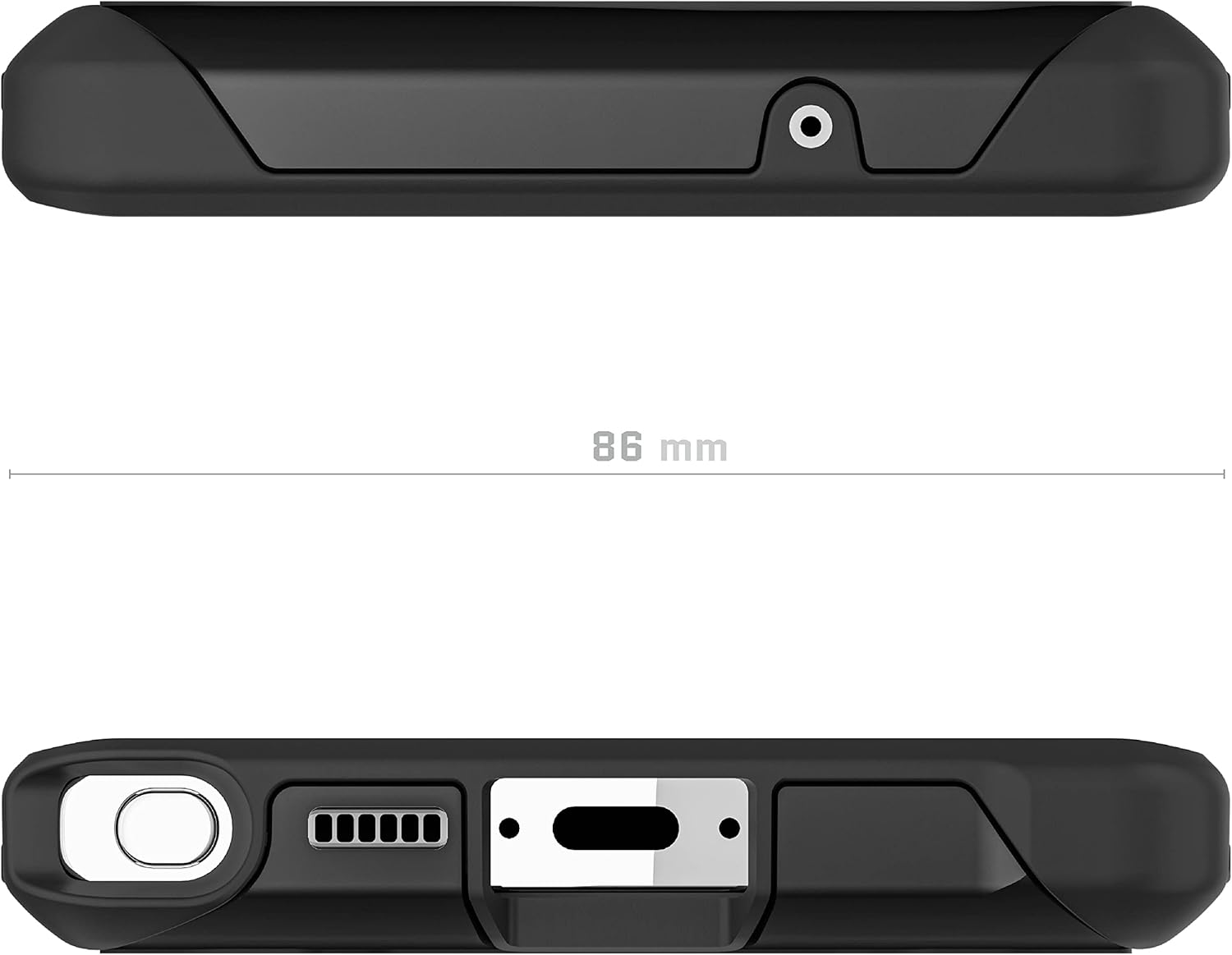 Ghostek ATOMIC – Funda delgada para Galaxy S23 Plus con parte trasera transparente y parachoques de metal de aluminio, protección de carga