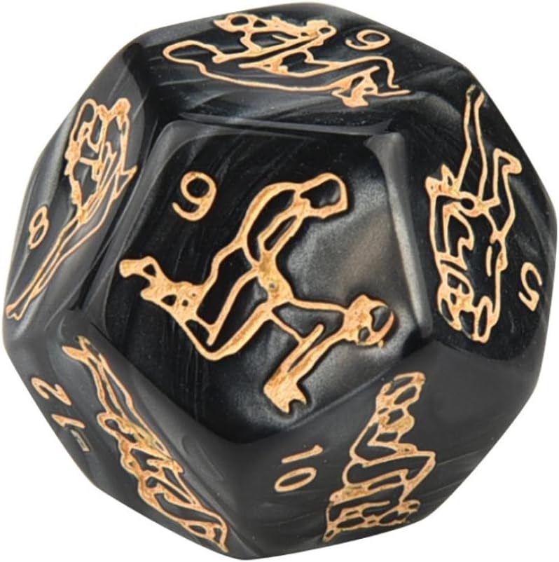 AmaMary Juego de dados sexuales, 4 piezas de dados sexuales negros para parejas, juego de dados para adultos, juegos de dados sexuales para adultos