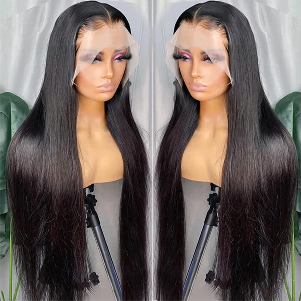 20 Inch 13×4 Lace Front Wigs Human Hair Straight HD Transparent Lace Front Wig Human Hair Pre Plucked 150% Density Brazilian Virgin Lace Frontal