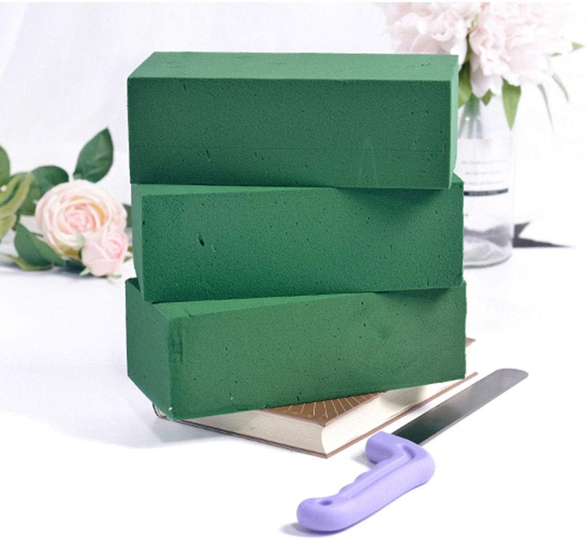 3 ladrillos de espuma floral, bloques verdes de espuma de flores para floristería, suministros de ladrillo para manualidades de floristería