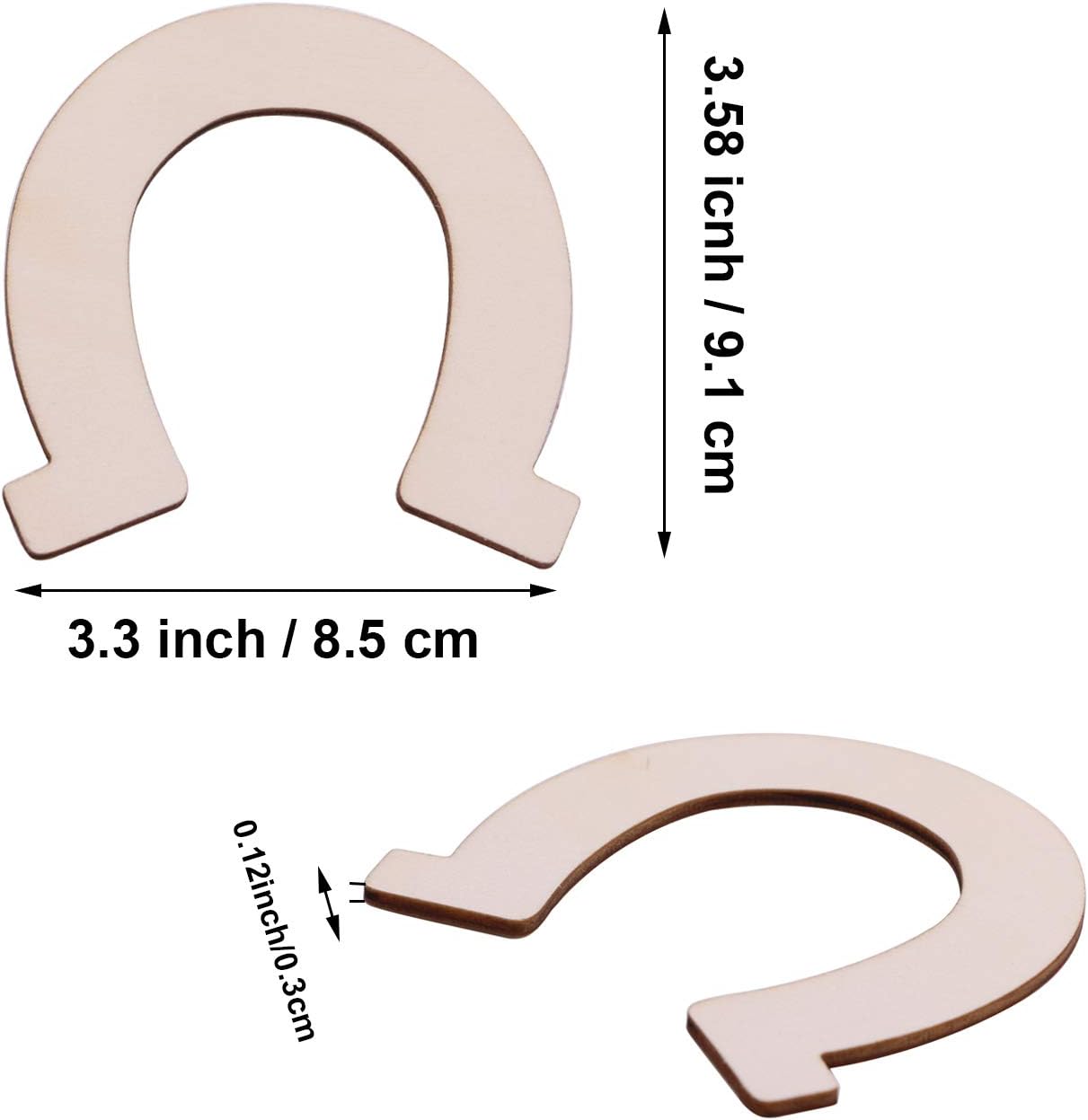 VERNUOS 48 piezas de recortes de madera sin terminar para manualidades, bodas, fiestas temáticas de vaquero y cumpleaños, 3.3 x 3.5 pulgadas