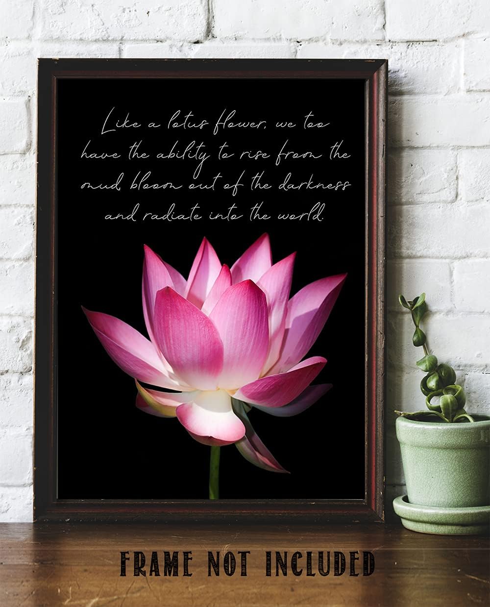 TJ Originals Decoración de pared espiritual y bohemia con texto en inglés “Like a Lotus” (Like a Lotus Flower)  Namaste Zen y meditación estética