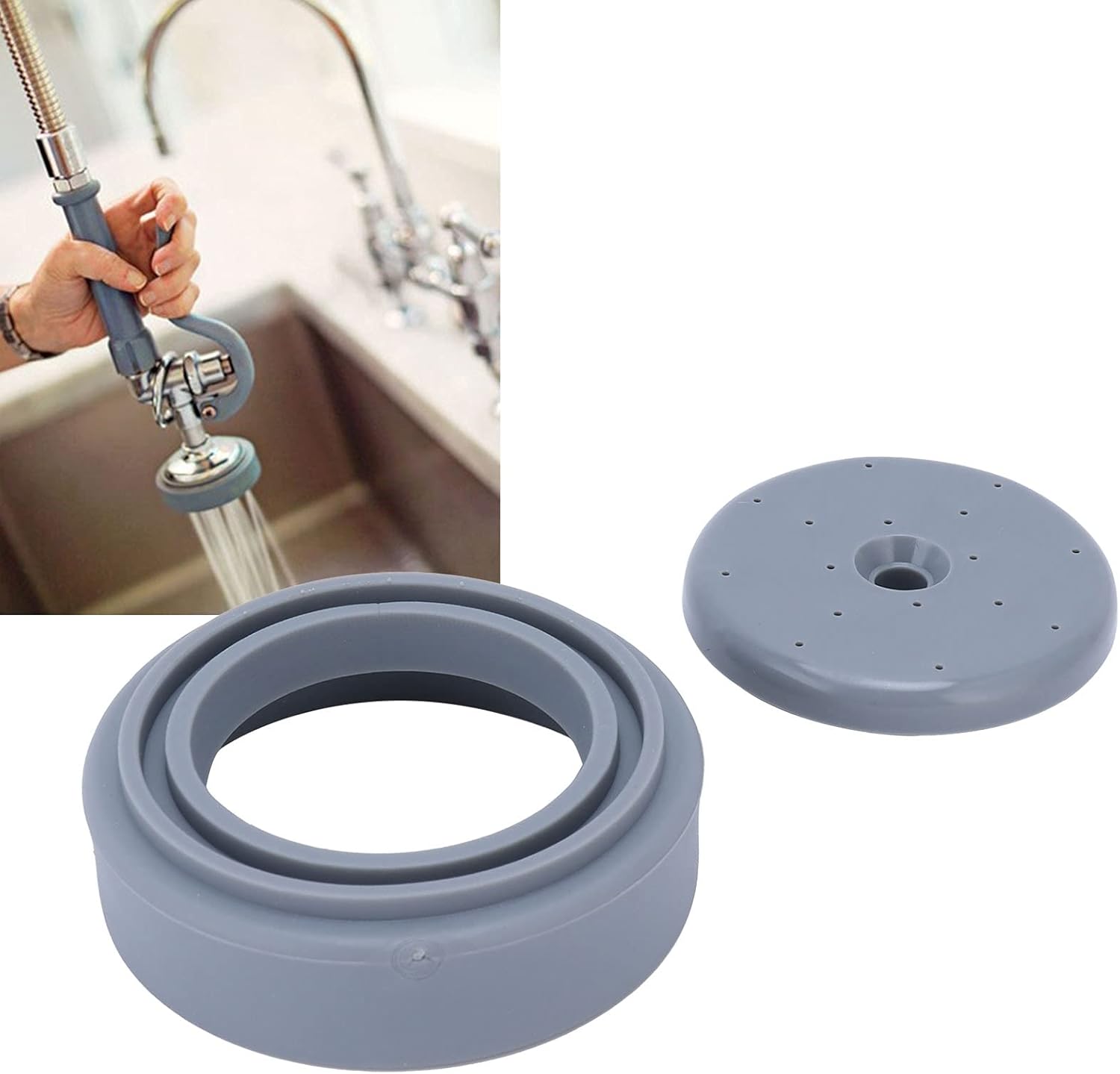 Kit de reparación de válvulas de pulverización de repuesto para la mayoría de fregaderos comerciales de preenjuague para fregadero comercial (gris)