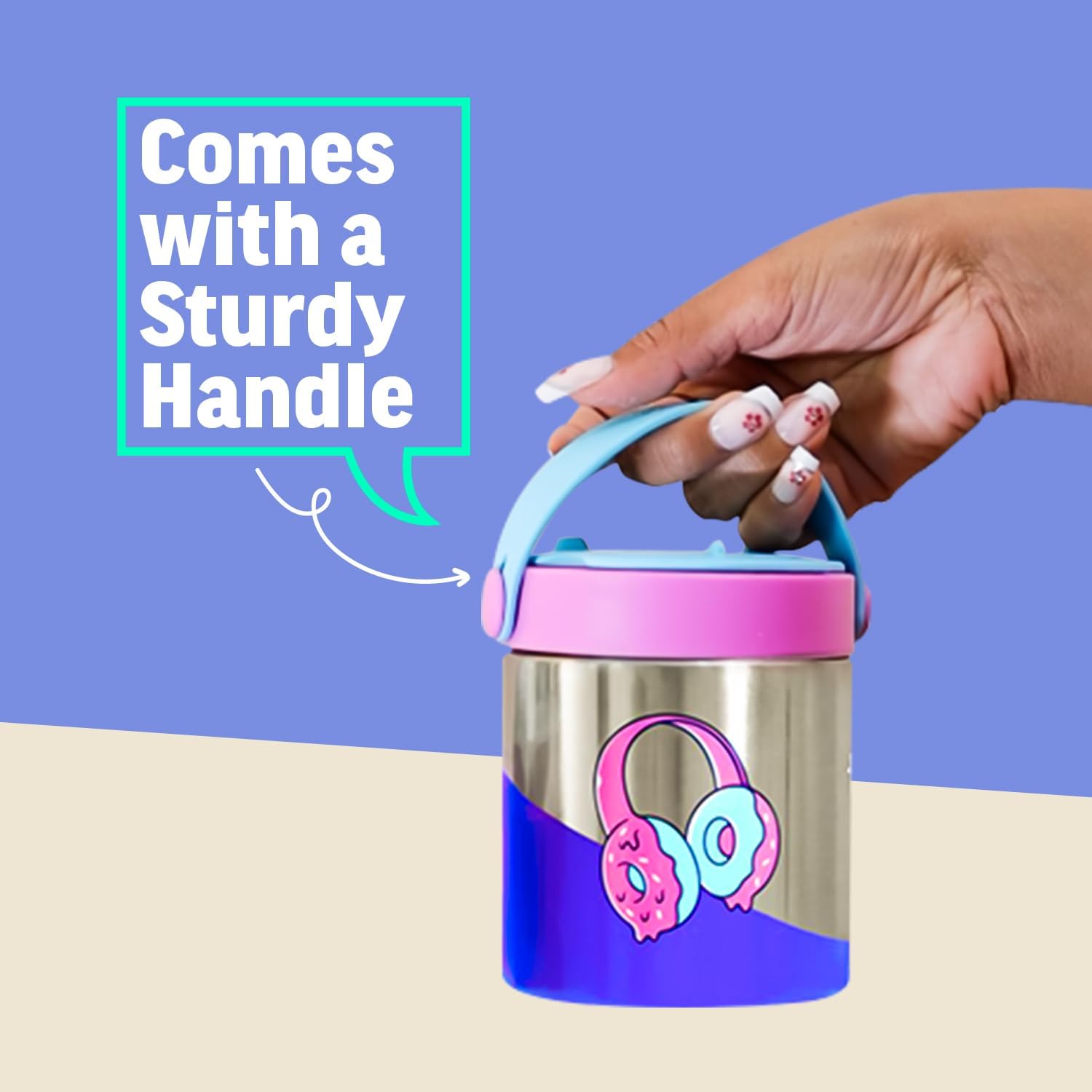MEALMATE – Tarro de alimentos con aislamiento al vacío Sparky I  Tarro de alimentos de acero inoxidable para niños (14.1 fl oz)