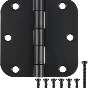 Paquete de 5 bisagras de puerta color negro mate de 3.5 x 3.5 pulgadas, bisagras de puerta interiores de 3 12 pulgadas para puertas, esquinas Paquete de 5 bisagras de puerta color negro mate de 3.5 x 3.5 pulgadas, bisagras de puerta interiores de 3 12 pulgadas para puertas, esquinas