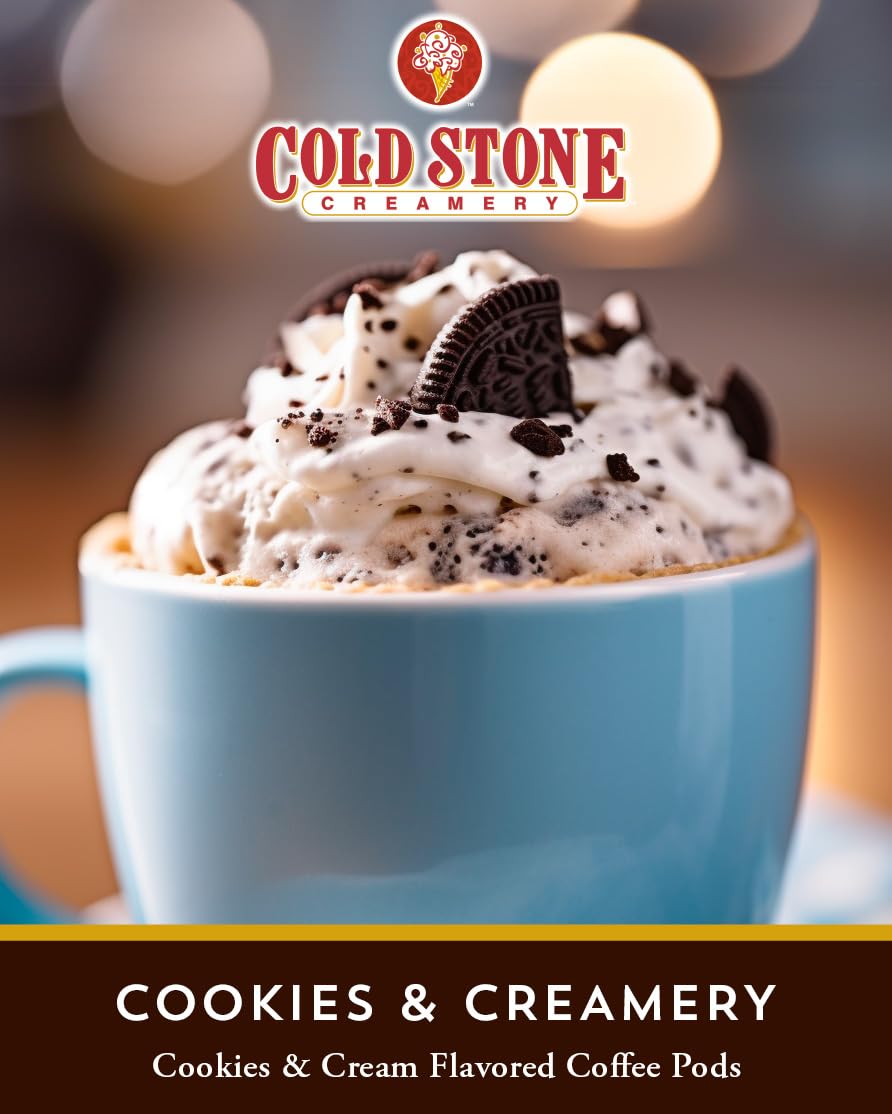 Cold Stone – Bebidas cremosas, galletas y cápsulas de café con sabor a helado cremoso, compatible con cafeteras K Cup incluyendo 2.0, 40 unidades