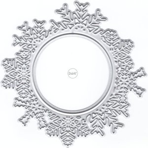 DzIxY Bonito copo de nieve de encaje redondo marco de metal troquelado troquelado para hacer tarjetas, juegos de troqueles de papel para álbumes de DzIxY Bonito copo de nieve de encaje redondo marco de metal troquelado troquelado para hacer tarjetas, juegos de troqueles de papel para álbumes de
