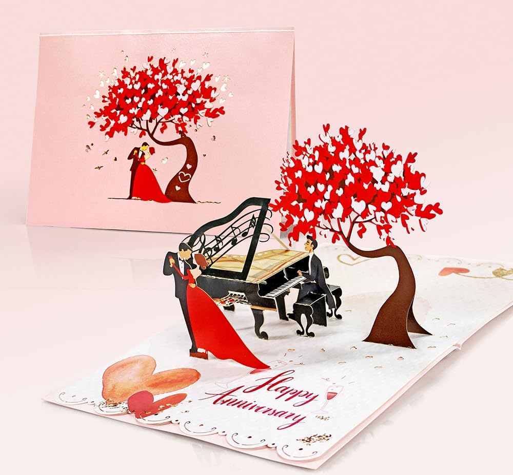 CUTPOPUP – Tarjeta de aniversario emergente, tarjeta de felicitación de boda 3D para jubilación (aniversario romántico)