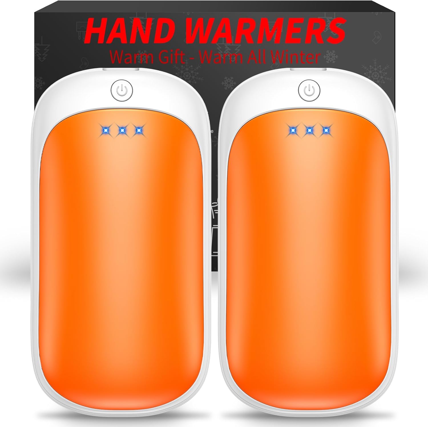 Paquete de 2 calentadores de manos recargables, calentadores de manos eléctricos portátiles reutilizables, calentadores de manos USB 2 en 1, regalos