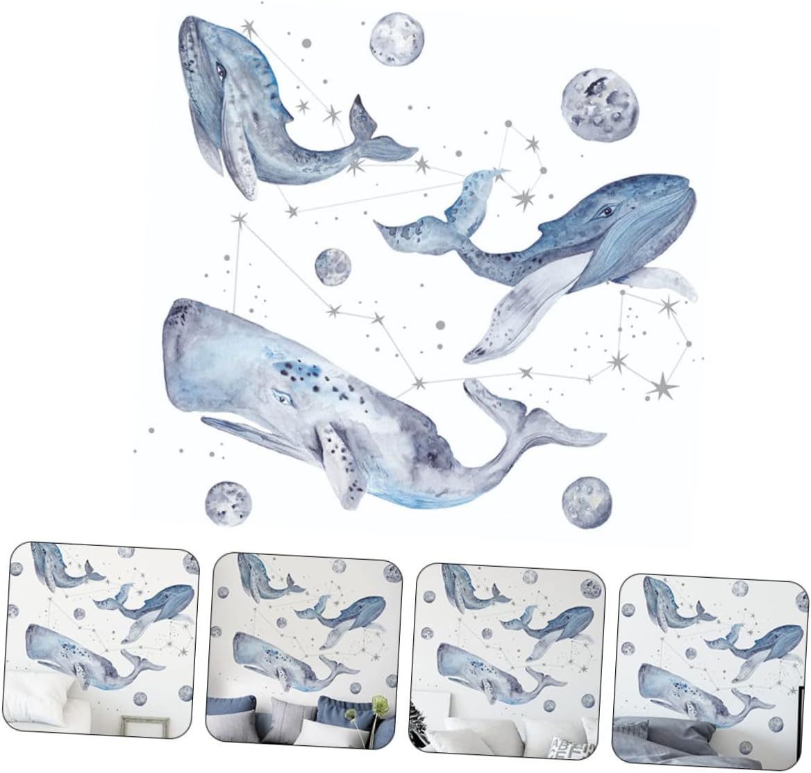 1 Unidades Etiqueta De Pared De Ballena Azul Ducha Sala De Ducha Adhesivo De Pared Calcomanías De La Habitación De Los Niños Papel Pintado Pegatinas