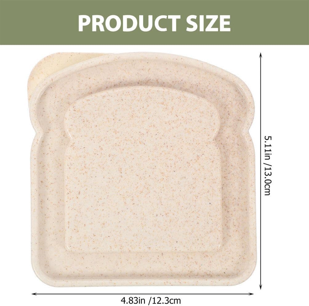 BESTonZON 2 recipientes para sándwich con forma de tostada, contenedor de almacenamiento de alimentos, caja de almuerzo, cajas de preparación de