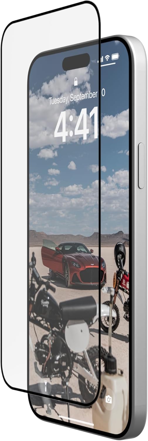 URBAN ARMOR GEAR UAG – Funda diseñada para iPhone 15 Plus de 6.7 pulgadas, paquete de hielo de plasma con protector de pantalla UAG Glass Shield