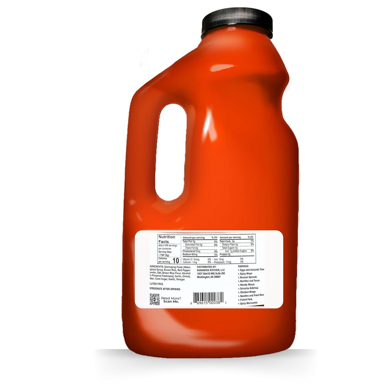 Weak Knees Gochujang Sriracha – Salsa picante de 64 onzas, botella a granel de 64 onzas, salsa clásica de chile Sriracha mezclada con pasta de chile