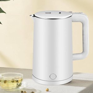 Tetera de calentamiento rápido, 4 de protección de seguridad, 2.3L, hervidor eléctrico de acero inoxidable, doble capa, antiesclado, apagado Tetera de calentamiento rápido, 4 de protección de seguridad, 2.3L, hervidor eléctrico de acero inoxidable, doble capa, antiesclado, apagado