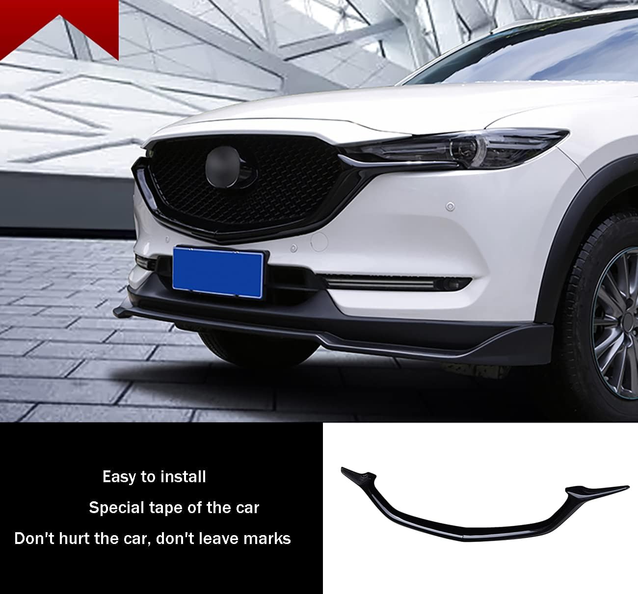 KELEIMAI Accesorios de coche para Mazda CX-5 CX5 CX8 2017-2021 Exterior delantera inferior parrilla cubierta de parrilla Moldeo de parrilla (negro