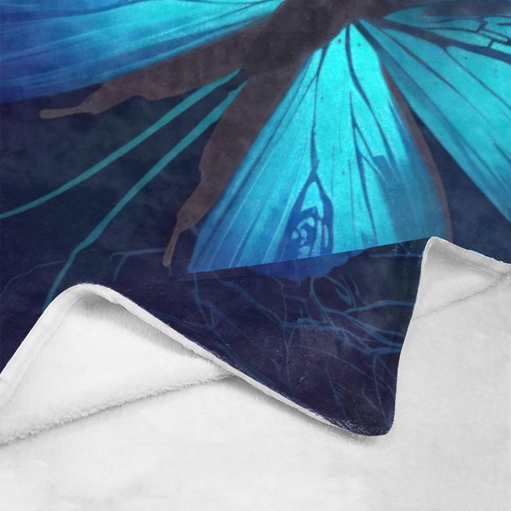 Manta personalizada con texto del nombre, manta personalizada de mariposa de forro polar súper suave para sofá, cama (50 x 60 pulgadas)