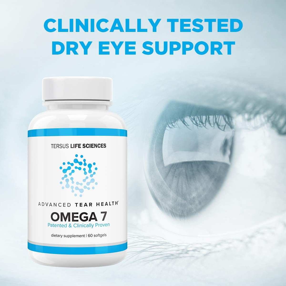 Cardia 7 Tear Health – 60 unidades – Ojo seco avanzado – Omega7 Natural – Ayuda con el ojo seco, calidad de lágrimas y alivia la irritación