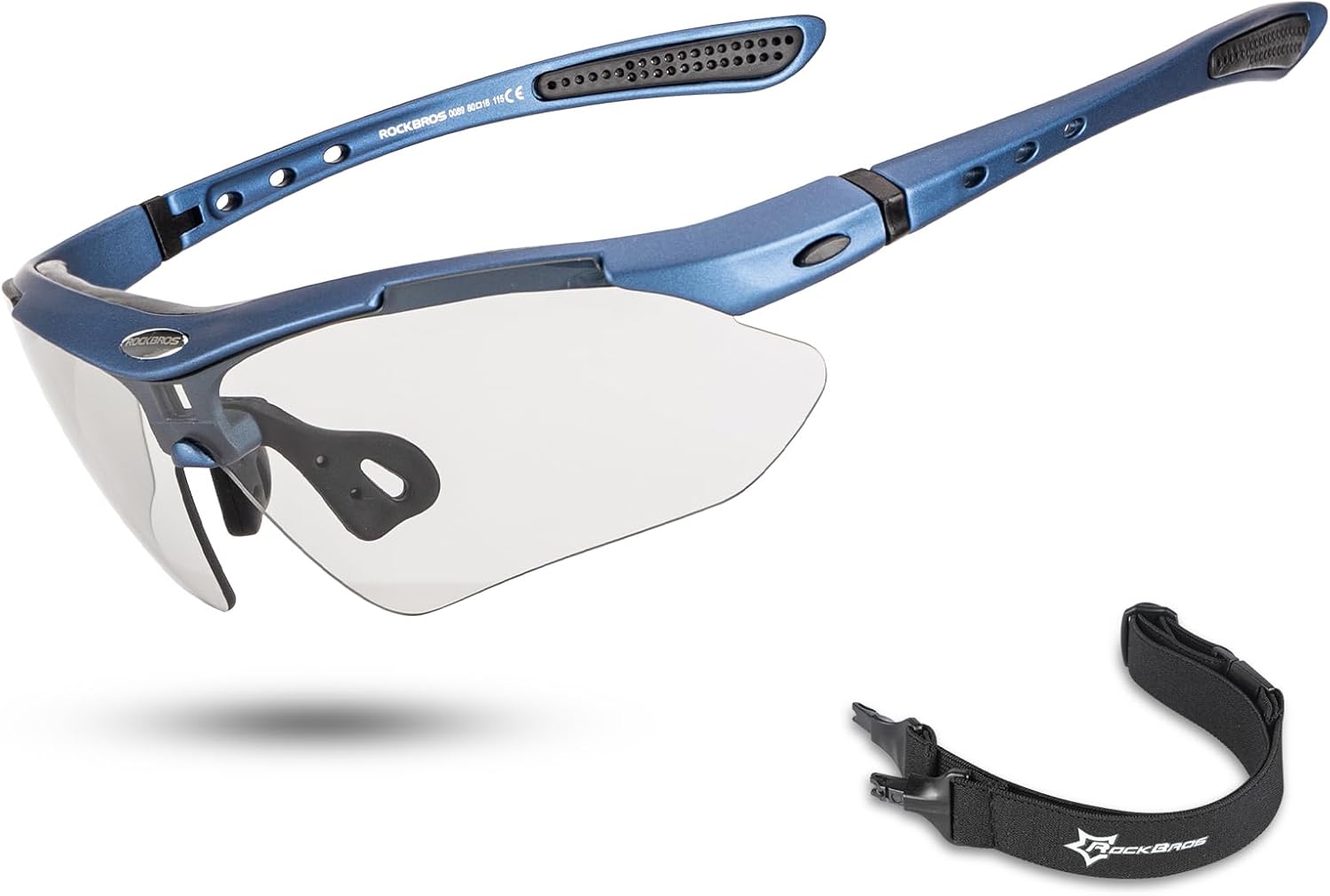 ROCKBROS Gafas de sol deportivas fotocromáticas para hombre, gafas de sol de ciclismo MTB, con banda elástica extraíble