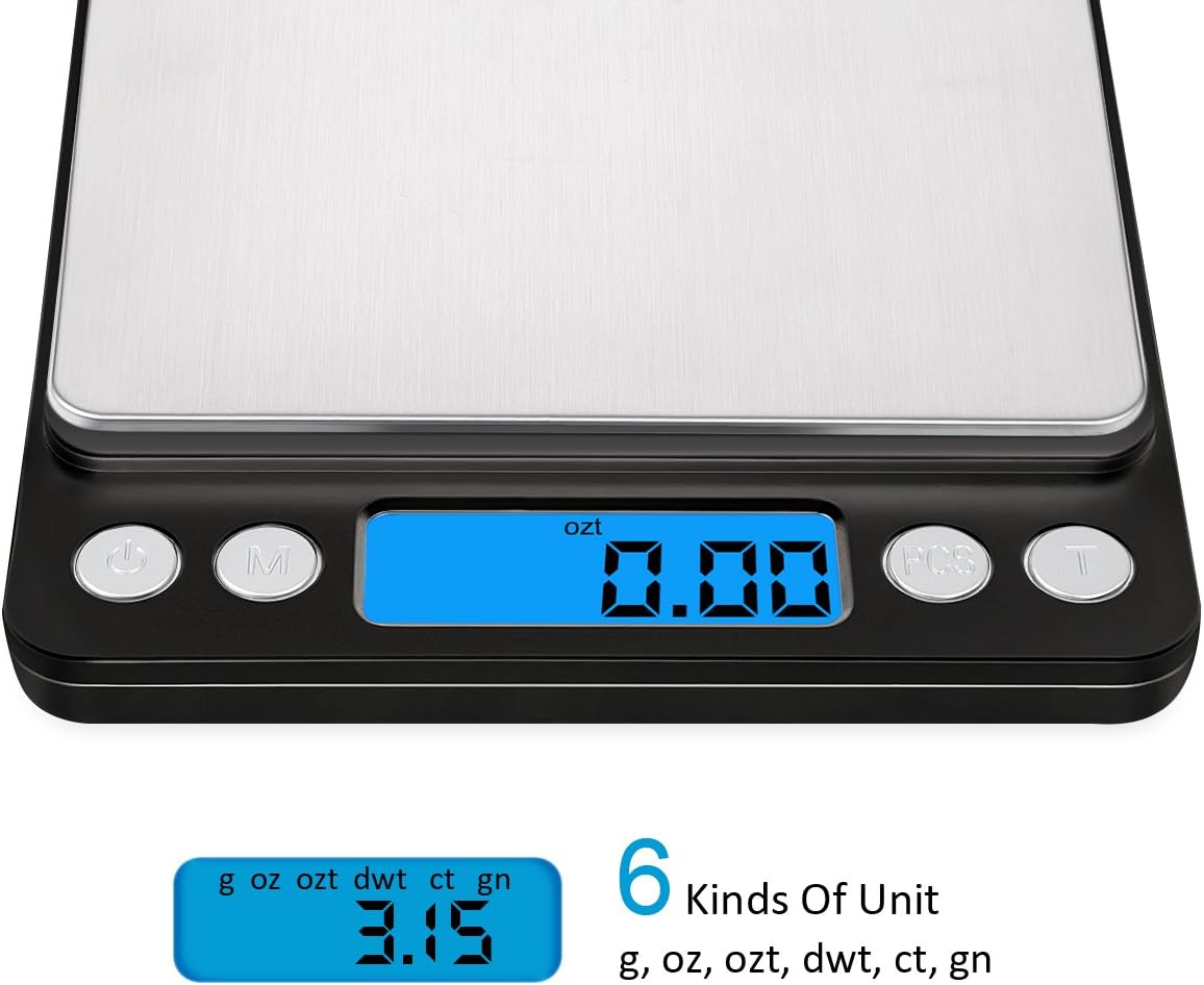 Olipiter Báscula digital de cocina, báscula digital de alimentos de 6.6 lbs0.00 oz, báscula de cocina de bolsillo, mini báscula electrónica de