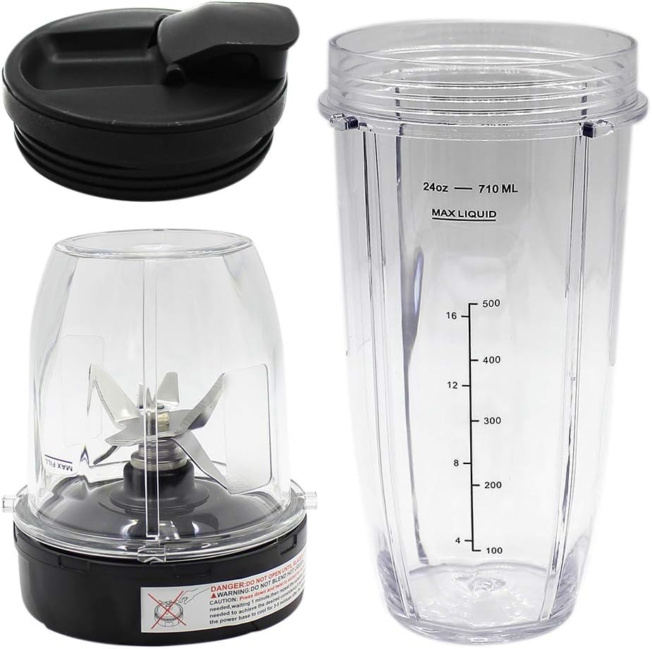 Anbige Piezas de repuesto 6Fins Extractor Blade y taza, compatible con Ninja Blender Auto iQ BL450-70 BL451-70 BL454-70 BL455-70 BL482-70