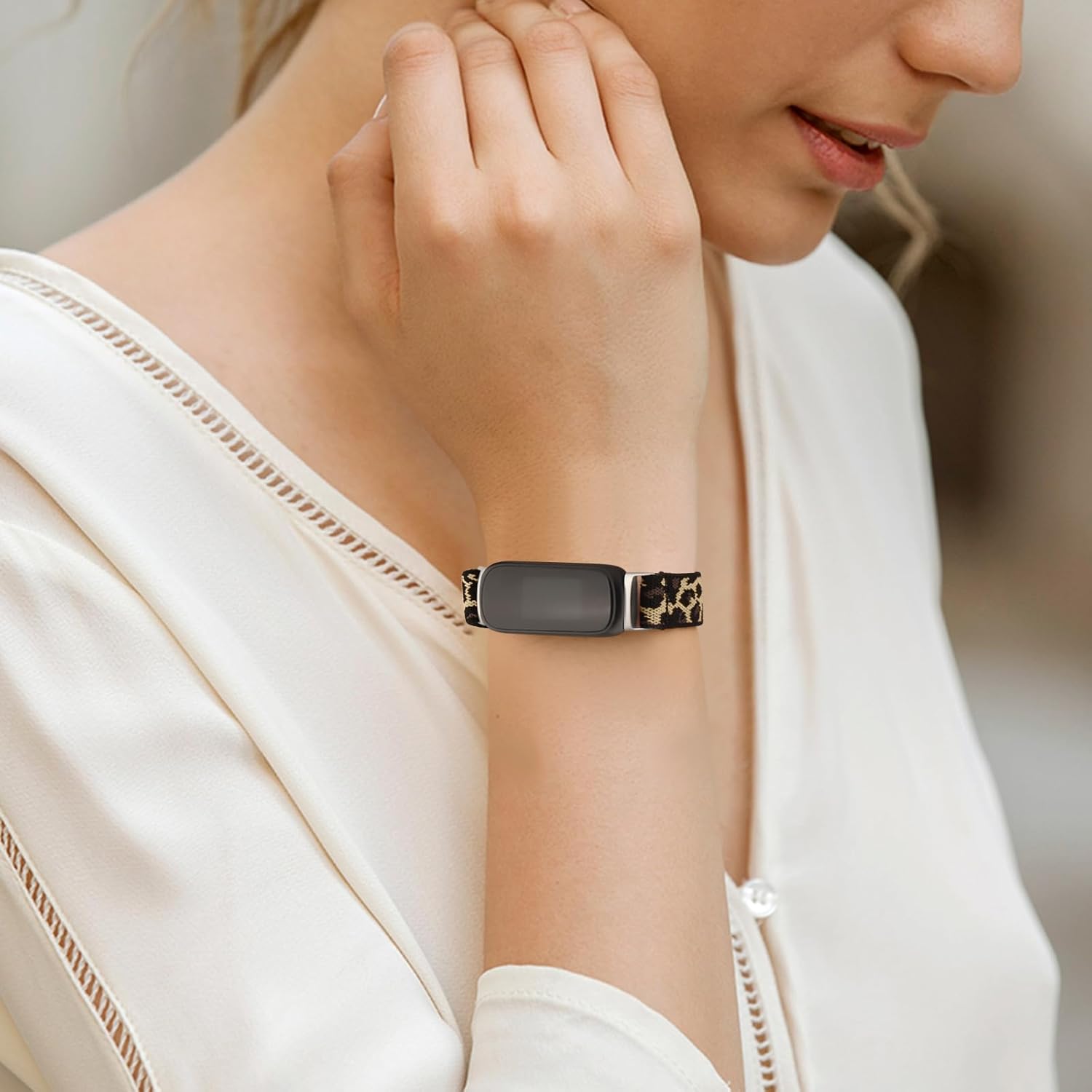 VANCLE Bandas elásticas para Fitbit Inspire 3 bandas para mujer, transpirable, ajustable, de repuesto, elástica, de nailon, correas deportivas
