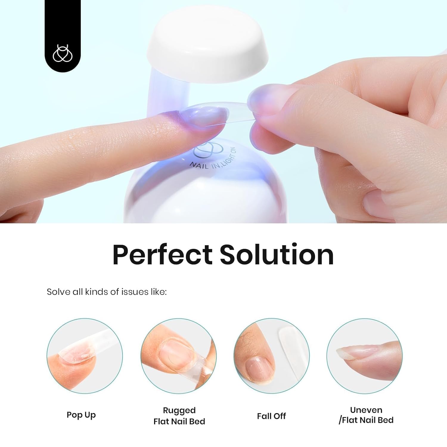 beetles Gel Polish Pegamento de uñas 9 en 1 con nueva fórmula, 0.5 onzas líquidas de pegamento de gel súper fuerte para puntas de uñas postizas,