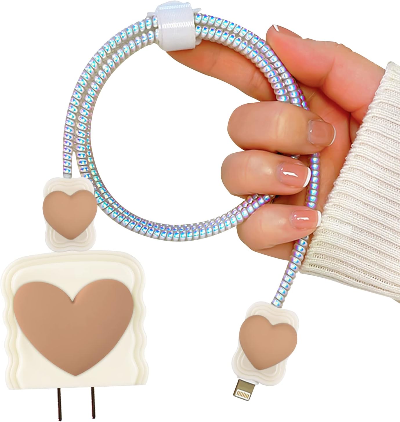 Protector de cable para cargador de iPhone, bonitos protectores para cable de datos tipo C con impresión 3D, protector de cable de teléfono para