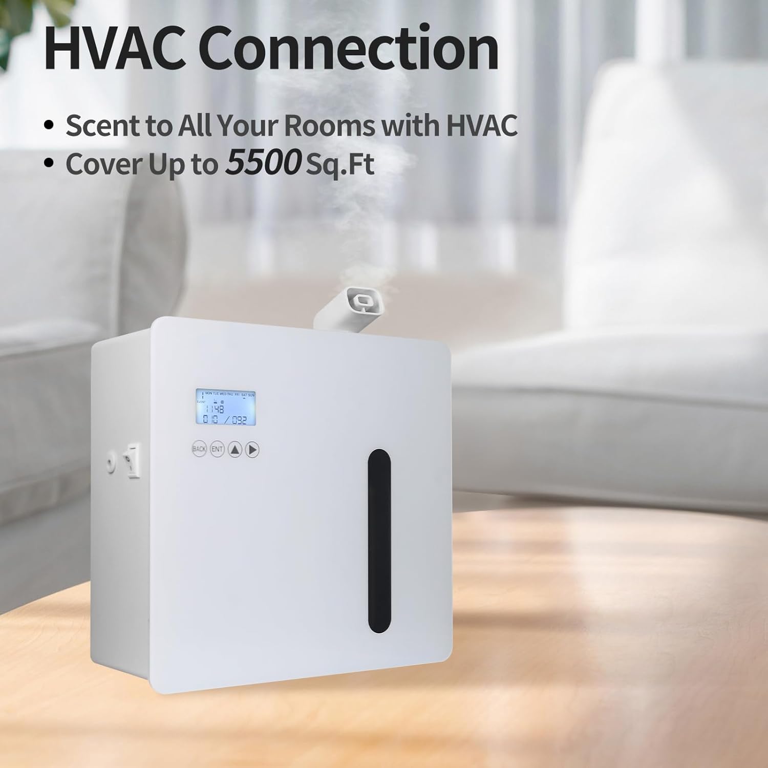 Máquina de aire inteligente de aroma para el hogar, difusor de aroma HVAC de chapa para aceites esenciales con sistema de difusión de aire frío,