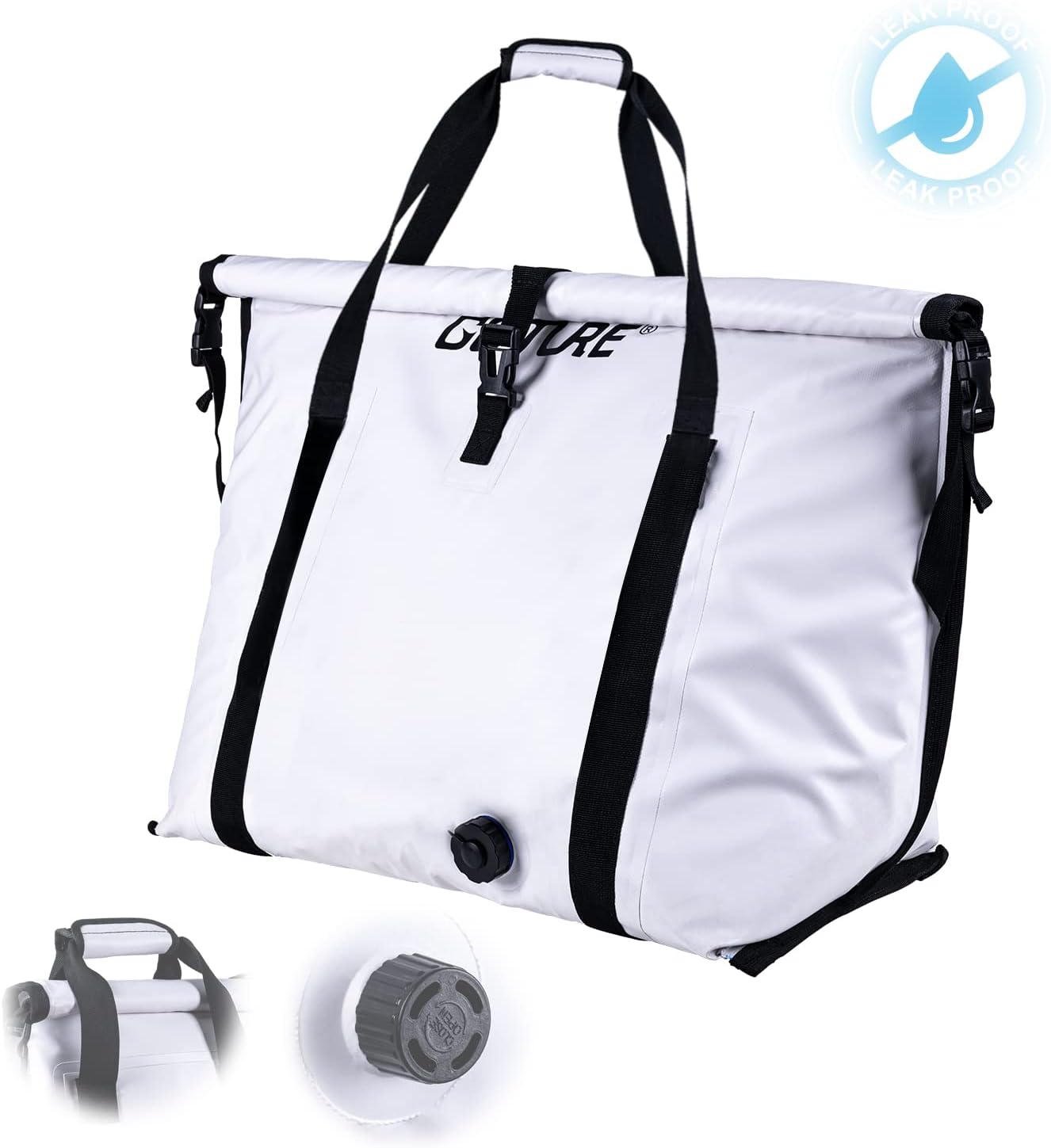 Goture Bolsa enfriadora de peces aislada, bolsa de pesca a prueba de fugas, bolsa enfriadora de pesca grande portátil para viajes al aire libre con