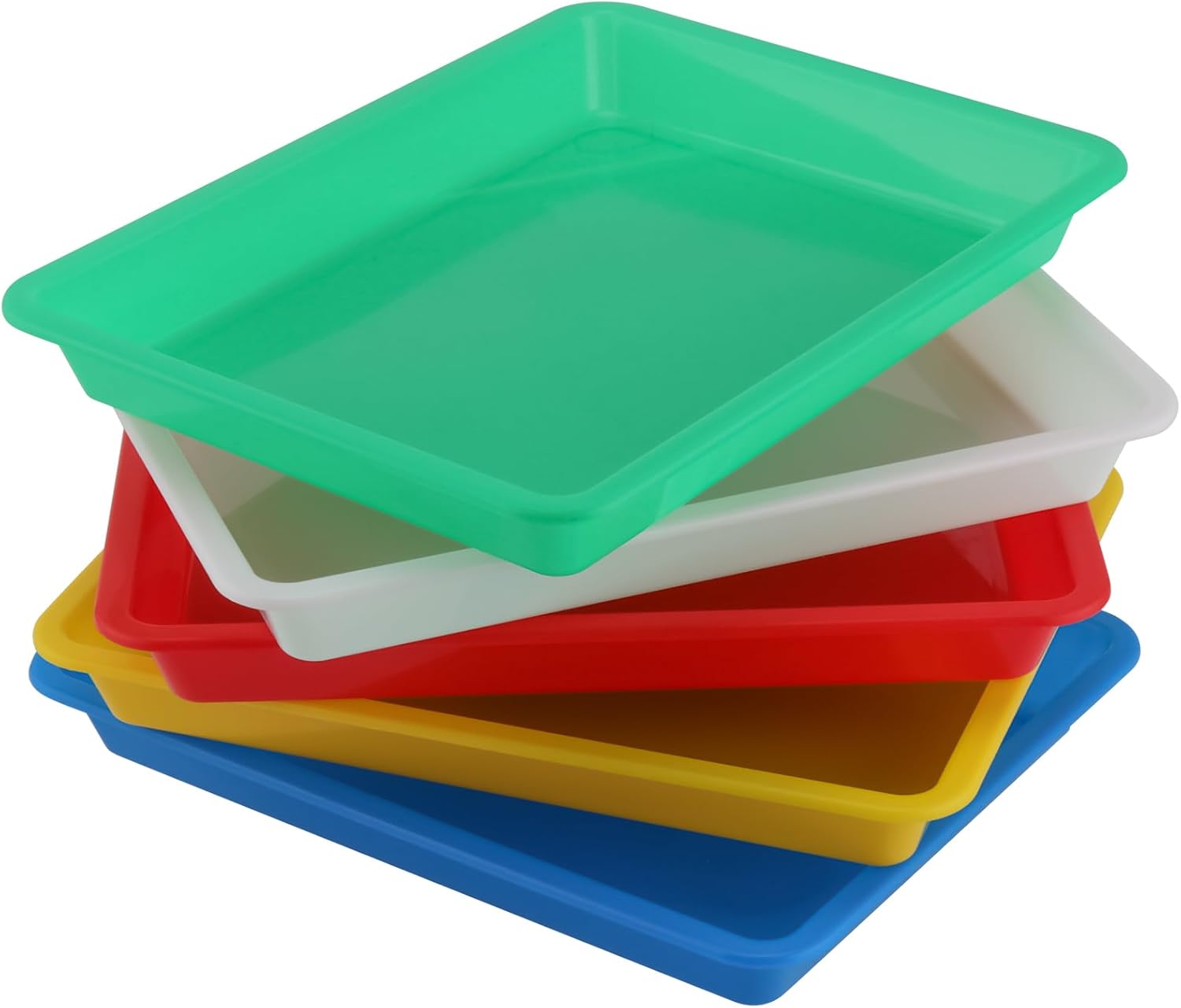 15 bandejas de plástico para arte, bandejas de actividades para el aula, bandejas coloridas para el aula, bandeja de actividades de plástico para