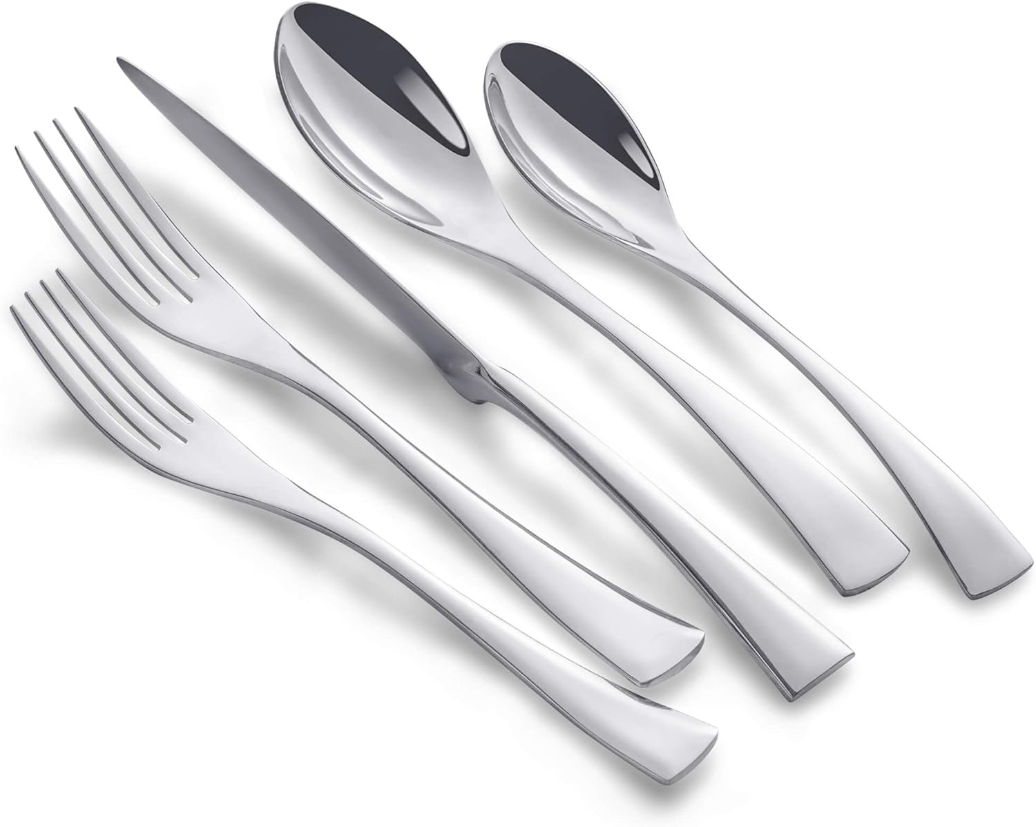 Joincook Juego de cubiertos de 20 piezas para 4, moderno juego de cubiertos de acero inoxidable 1810, juego de utensilios para el hogar,