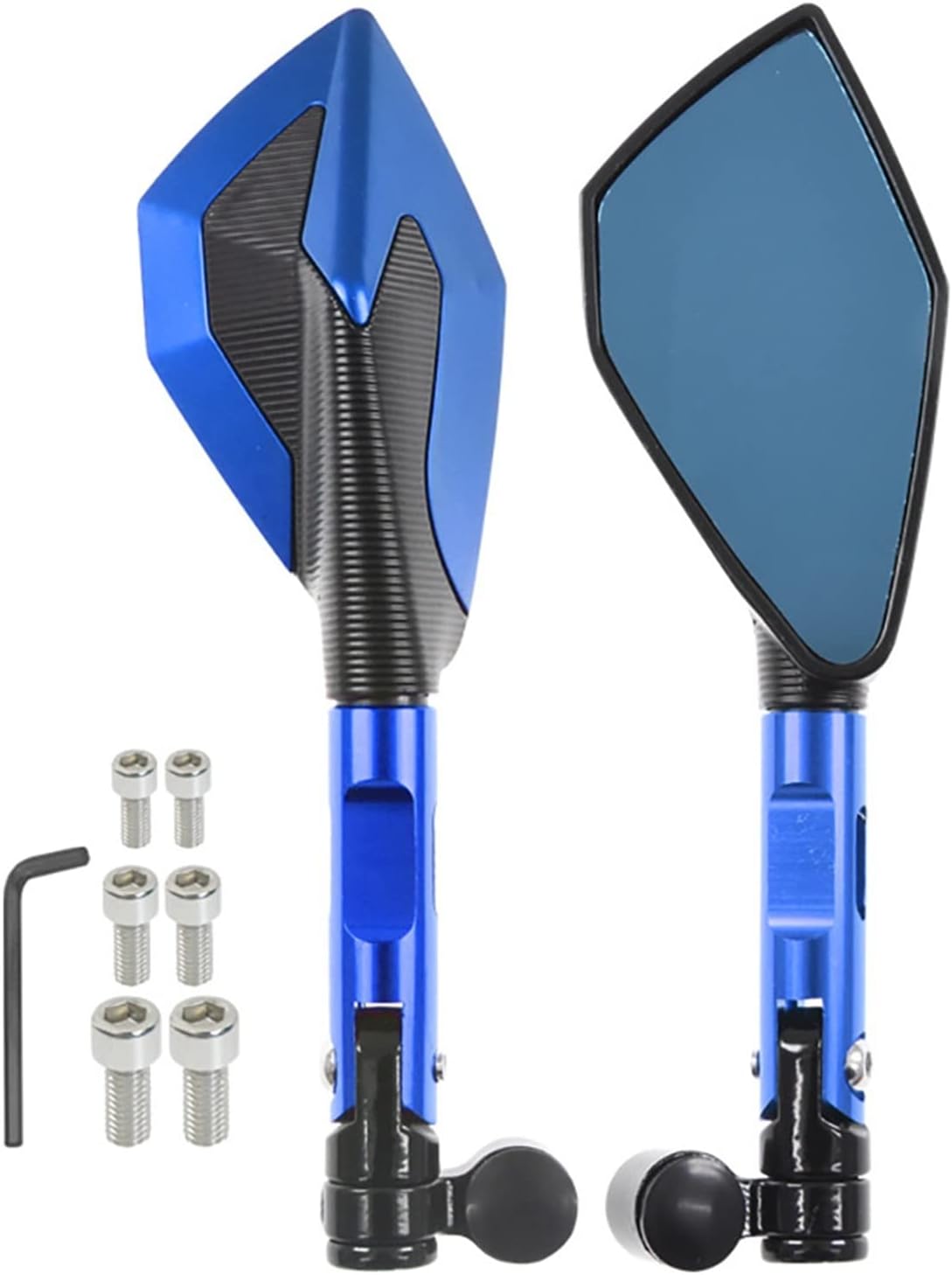Espejos de motocicleta para motocicleta para Yamaha MT07 MT09 MT10 XSR700 XSR900 XJ6 TDM TMAX XMAX SMAX FZ1 FZ6 FZ07 FZ09 FZ10 (color  azul)