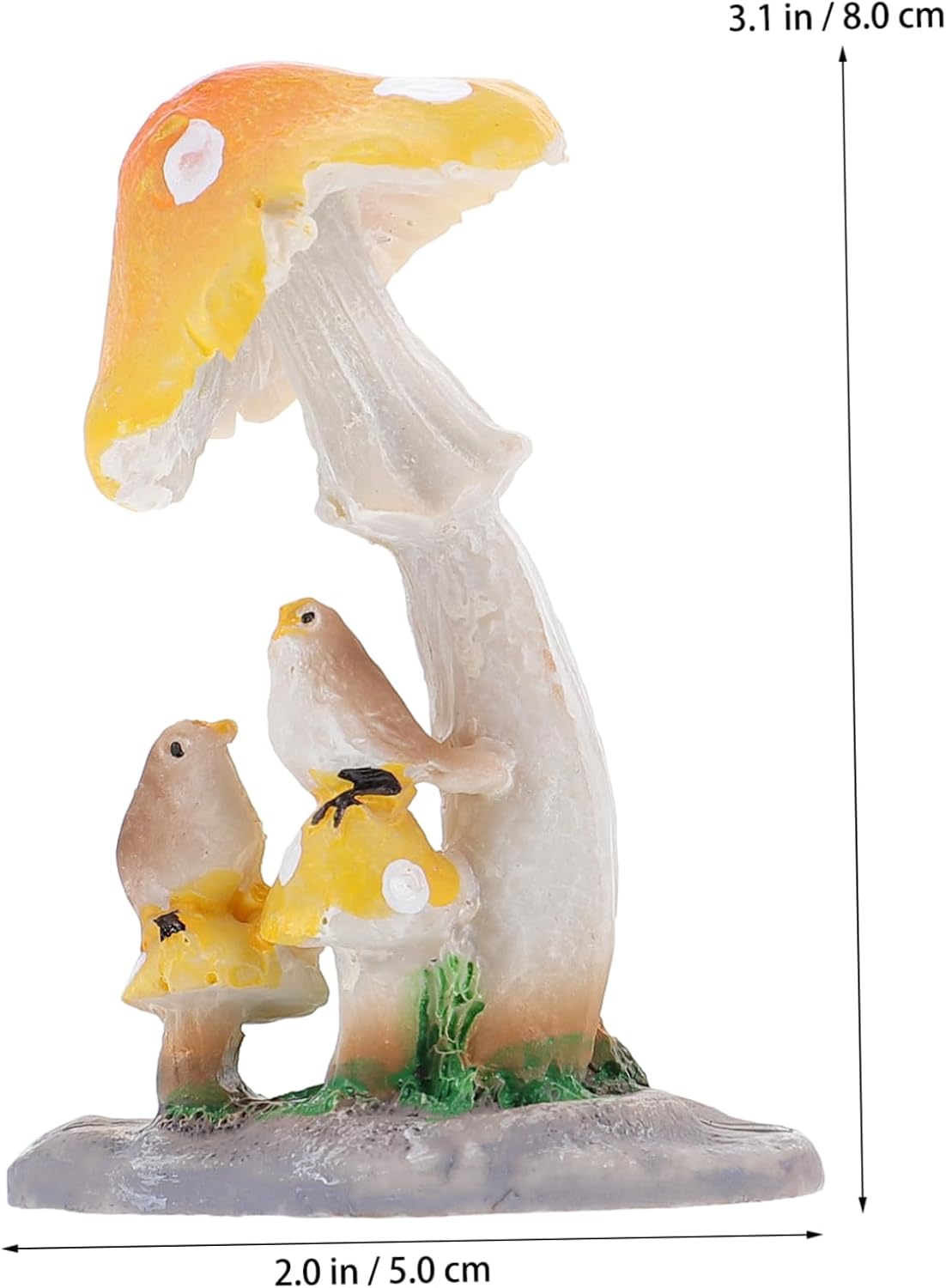 IMIKEYA 12 Pcs Mushroom Ornament Mushroom Desktop Decor Mushroom Figurines Landscape Plant Mushrooms Miniature Car Decoration Small Mushroom Bird