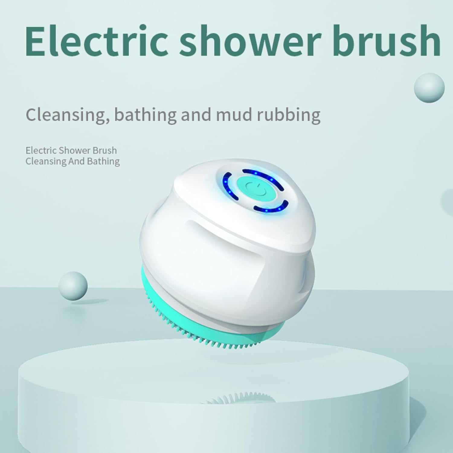Cepillo eléctrico recargable para la parte posterior de la ducha, mango largo, exfoliante, rotativo, para ducha, baño, limpieza facial, limpiador de