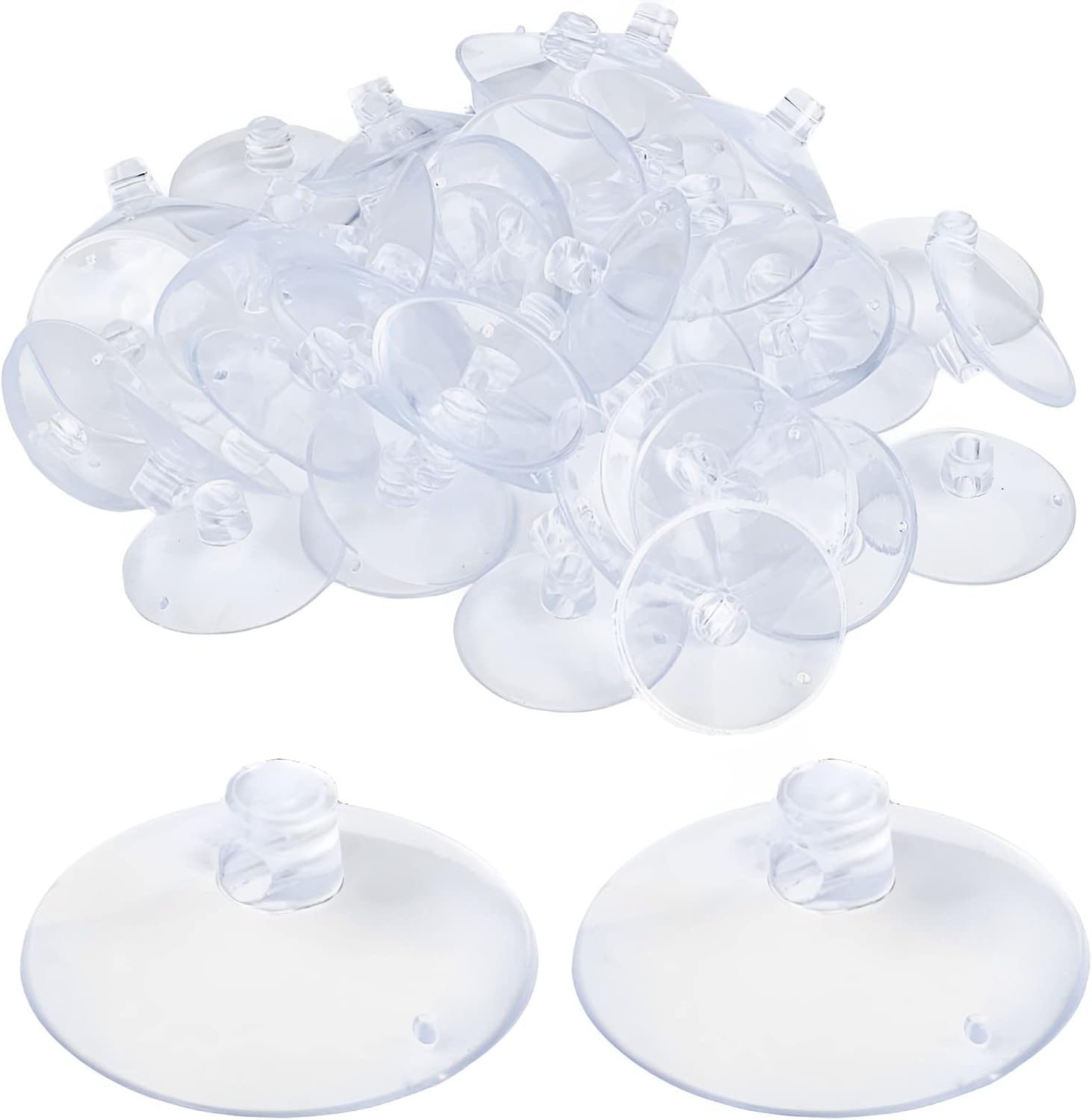 AccEncyc Ventosa con agujero de 1.2 pulgadas, almohadillas de succión de vidrio transparente de PVC transparente, soporte de succión pequeño para