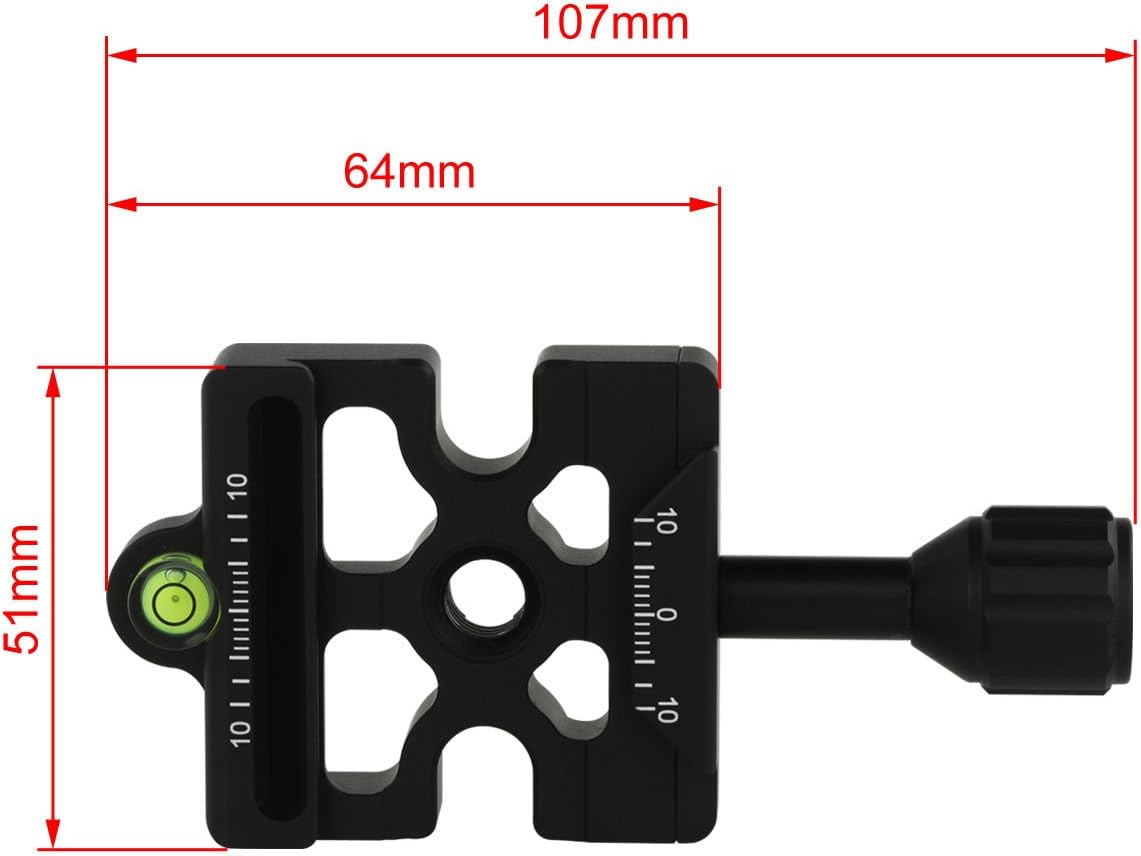 Haoge CP-MAS Tornillo Perilla Adaptador Soporte para Liberación Rápida Placa QR Cámara Trípode Cabeza Esfera Monopod Cabeza Bola Ajuste Arca Swiss y