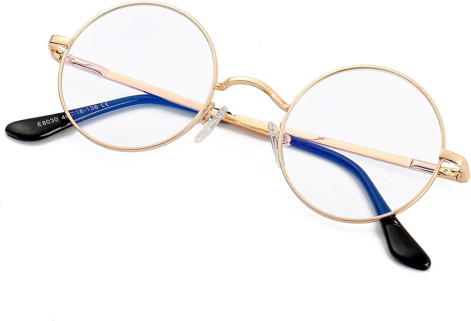 Gafas pequeñas redondas de luz azul para mujeres y hombres, lentes transparentes sin receta