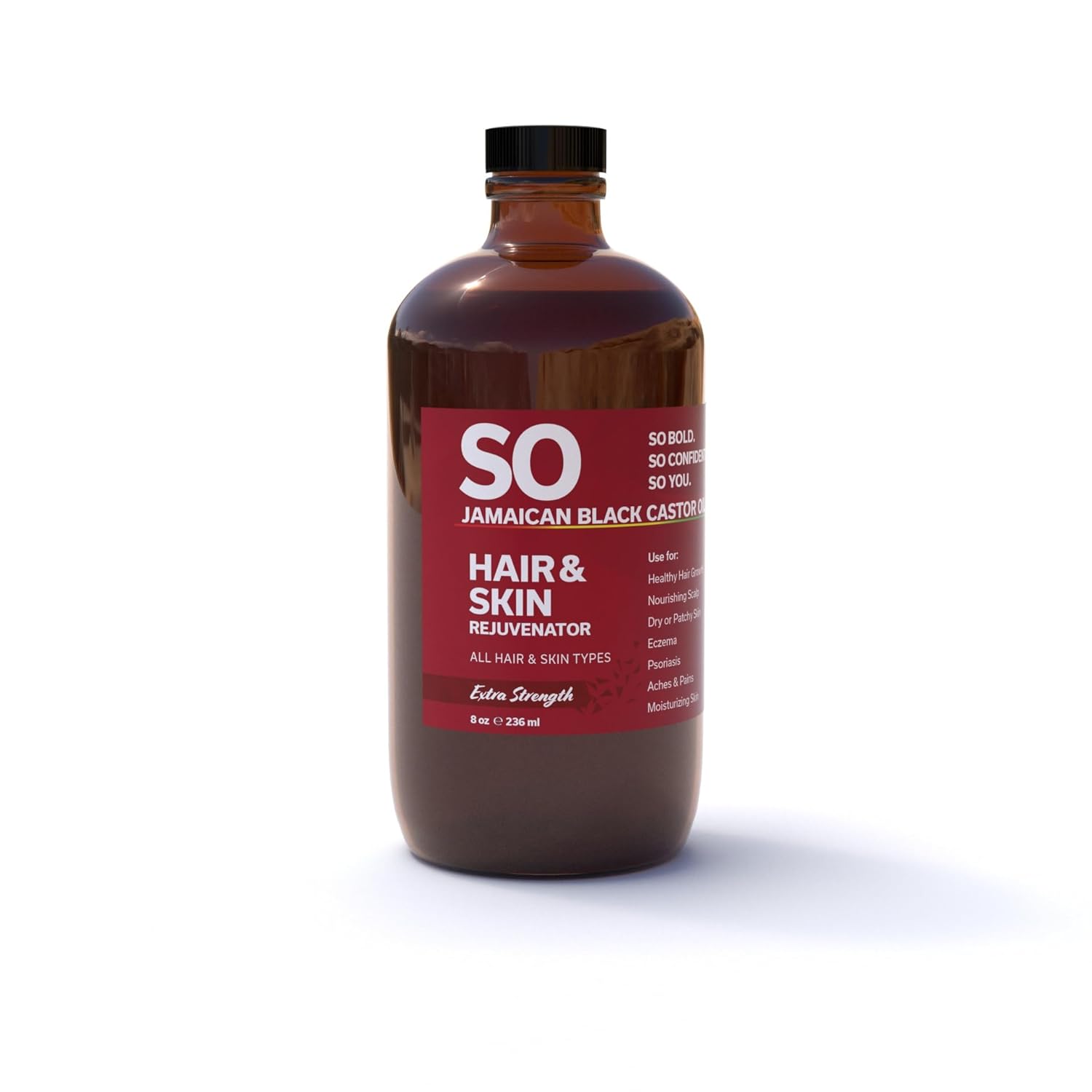 SO Extra Strength – Aceite de ricino negro jamaicano de 8 onzas líquidas (8.0 fl oz)  Acondicionador hidratante natural 100 de fuerza pura para