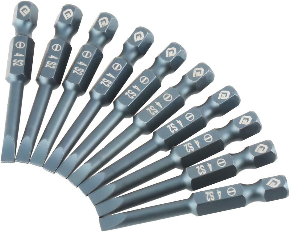 Brocas de destornillador de acero de aleación S2, puntas de destornillador de cabeza plana, puntas de destornillador de acero de 14 pulgadas, puntas
