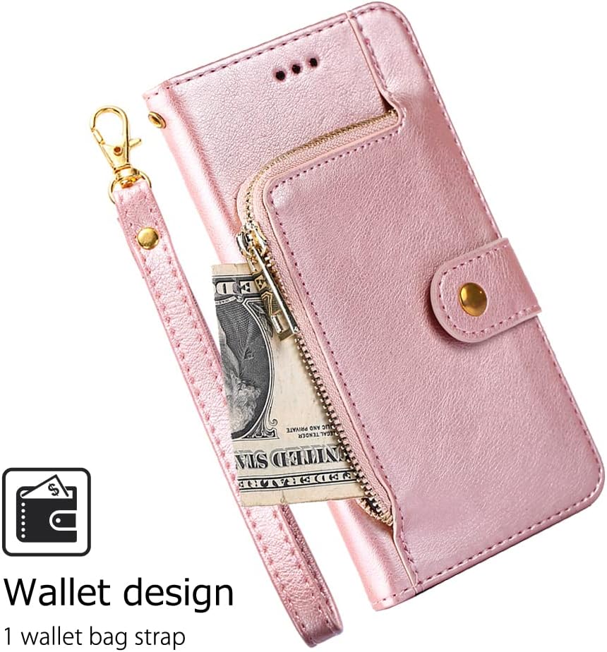 shengyue Para Samsung Galaxy A03S Clamshell Wallet Funda para teléfono móvil, Galaxy A03S caso, tarjeta cartera (oro rosa)