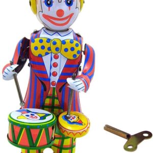 Toddmomy Figura de hojalata de juguete de payaso de cuerda de cuerda, juguete de batería de hojalata, figura de payaso de batería, juguete de mesa Toddmomy Figura de hojalata de juguete de payaso de cuerda de cuerda, juguete de batería de hojalata, figura de payaso de batería, juguete de mesa