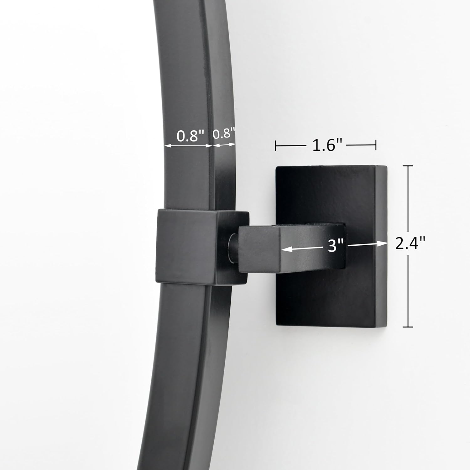 HMANGE Espejo ovalado con marco de metal negro para baño, moderno espejo de tocador montado en la pared para baño, espejo pivote para sobre el