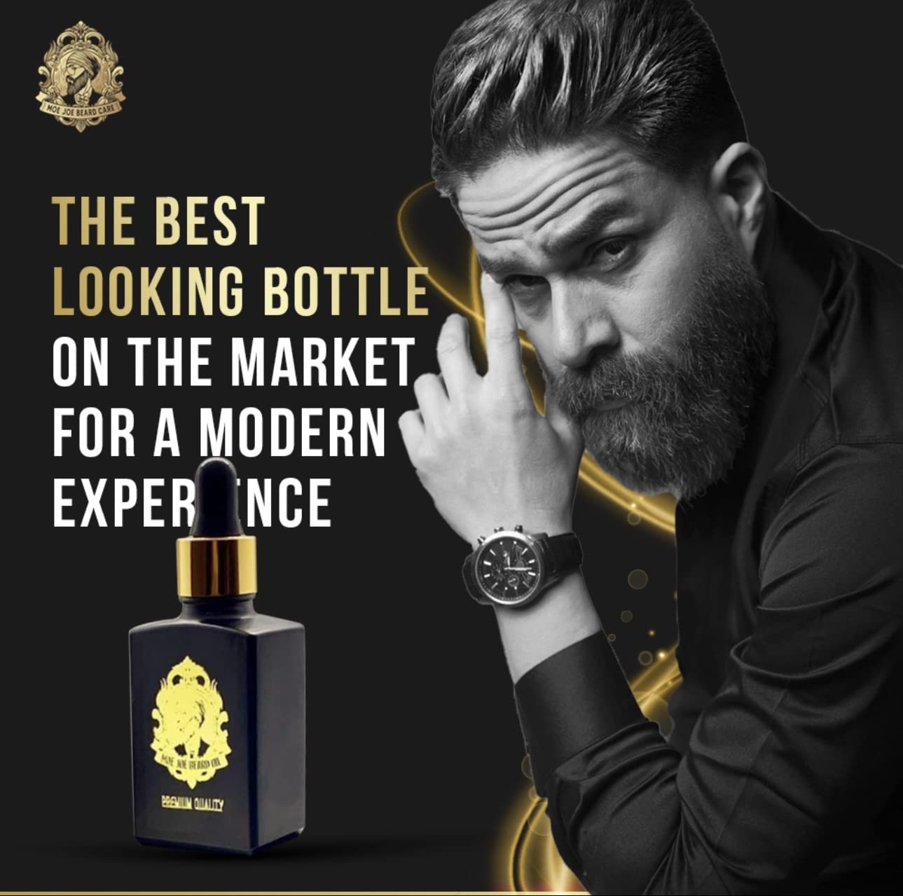 MOE JOE – Aceite para barba para hombres de Dubai para el cuidado de la barba, ingredientes orgánicos y naturales puros de vitamina E, ámbar y