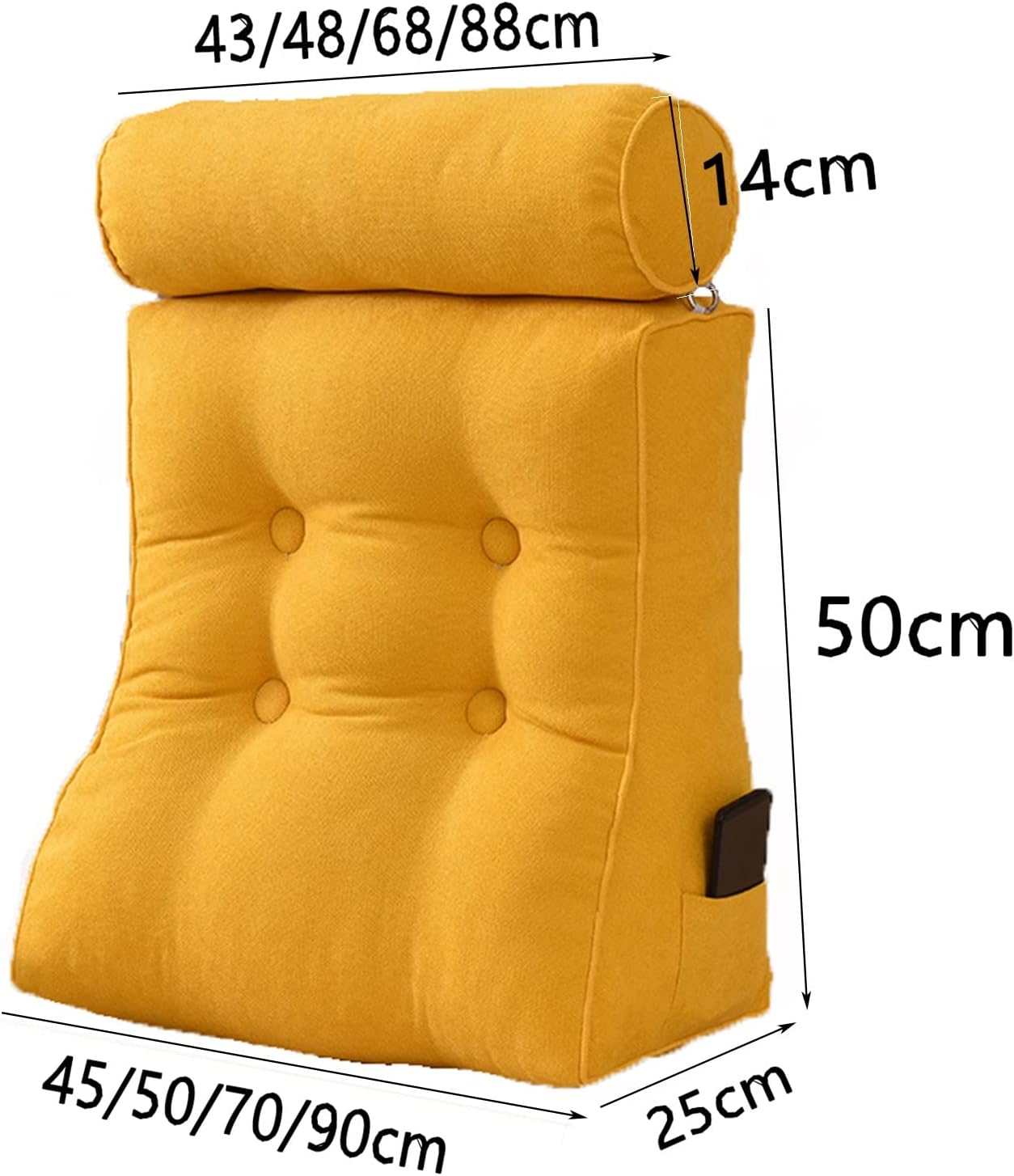HOFFTI Almohada de lectura extra grande con soporte para el cuello, cómodo cojín de espalda, cojín de abrazo con fundas lavables, ideal para soporte