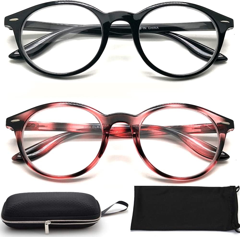 Lentes de lectura bifocales para hombres y mujeres (paquete de 2) lentes transparentes con pieza de nariz de metal Adjustmemnt